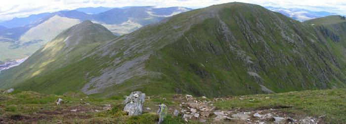 Beinn Fhionnlaidh now visible behind Carn Eige