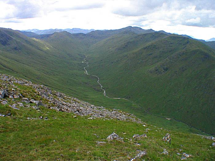 Sgurr nan Ceathreambhan again in the West, seen on the way back from Beinn Fhionnlaidh